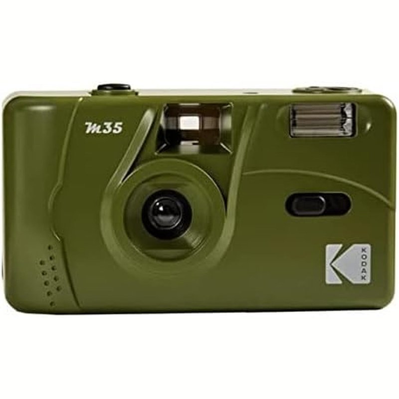 Olive Kodak M35 35mm Film Camera, Film and Battery Bundle