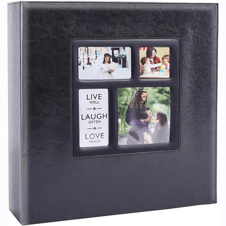 Photo Album 4X6 600 Photos Large Capacity Leather Black