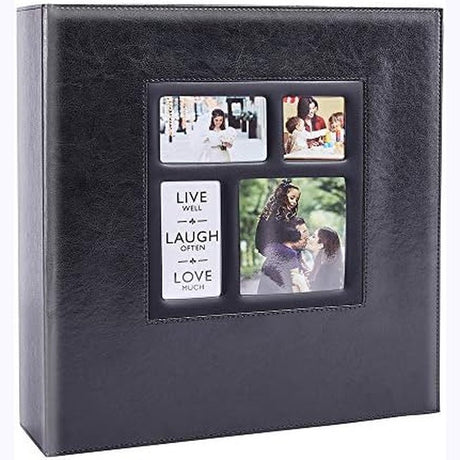 Photo Album 4X6 600 Photos Large Capacity Leather Black