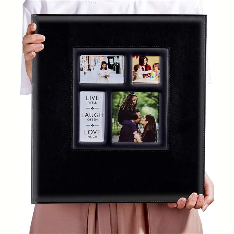 Photo Album 4X6 600 Photos Large Capacity Leather Black