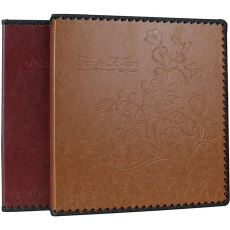 Photo Album Book, Leather Cover, Holds 3X5, 4X6, 5X7, 6X8, 8X10 Photos