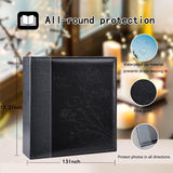 Photo Picture Album 4X6 600 Photos Extra Large Capacity Leather Cover with Black Pages Black