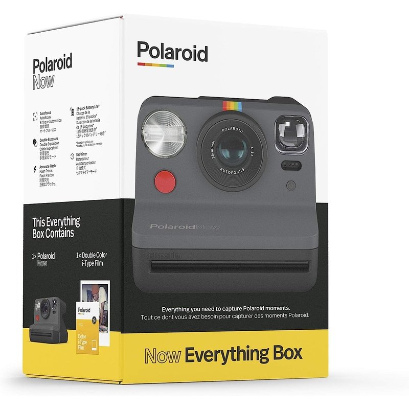 Polaroid Now I-Type Instant Camera and Film Bundle - Everything Box Black 6026