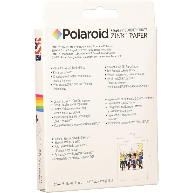 Premium Zink Border Print Photo Paper 40 Sheets Compatible with Polaroid POP Instant Camera