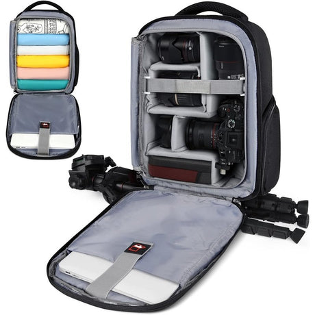 Professional DSLR SLR Mirrorless Camera Backpack w/Tripod Holder and 14" Laptop Slot