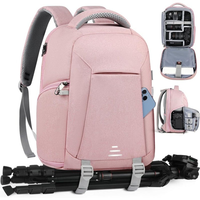 Professional DSLR SLR Mirrorless Camera Backpack w/Tripod Holder and 14" Laptop Slot