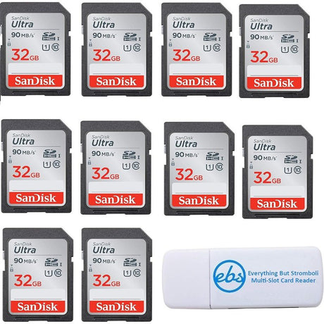 SanDisk 16GB, 32GB, 64GB, or 128GB 10 Pack SD Ultra Memory Cards