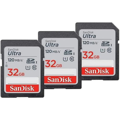 SanDisk 32GB 64GB 128GB 256GB or 512GB SD Ultra SDHC Memory Cards