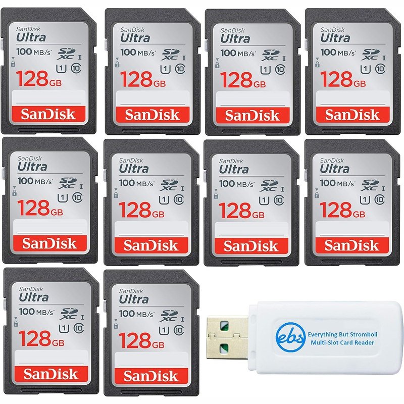 Sandisk 16GB, 32GB, 64GB, or 128GB 10 Pack SD Ultra Memory Cards