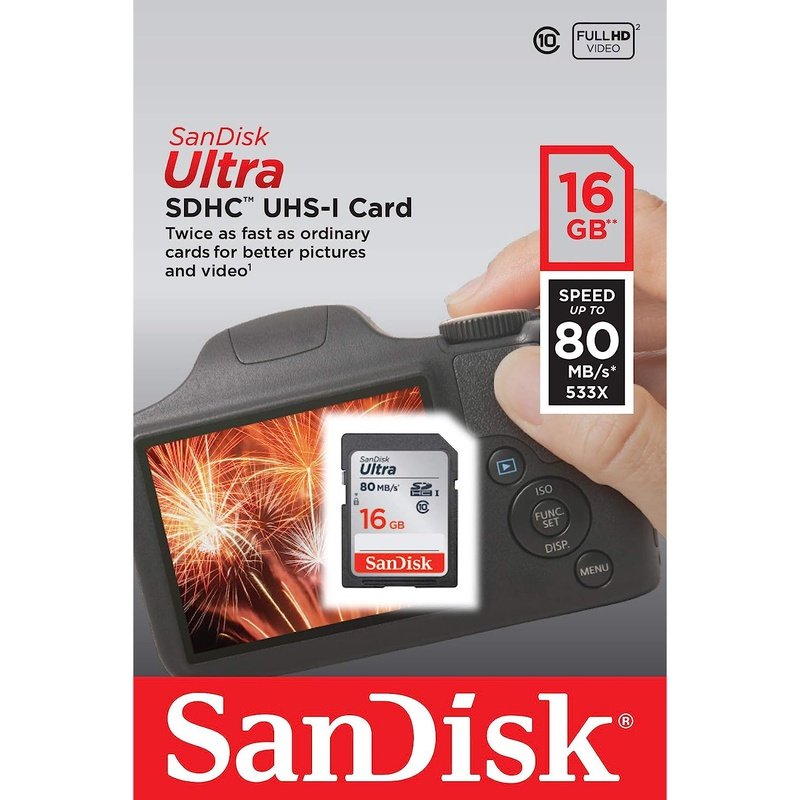 Sandisk 16GB 32GB 64GB or 128GB SD Ultra Memory Cards