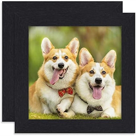 Set of 2 Distressed Wood Grain Photo Frames