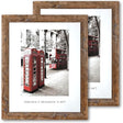 Set of 2 Picture Frames, Composite Wood, Rustic Rounded Corners