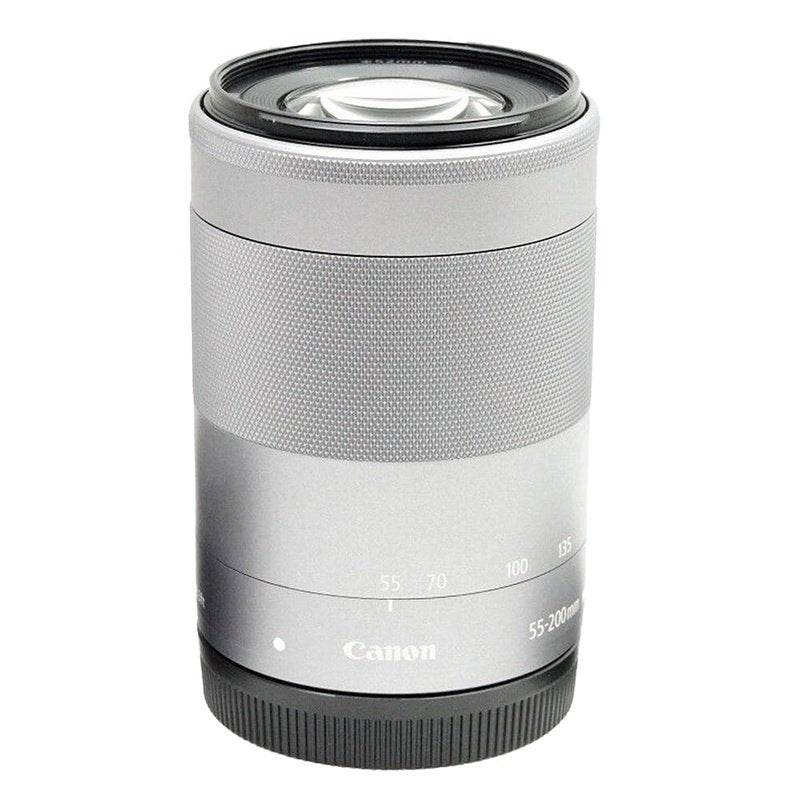 Silver Canon EF-M 55-200mm F4.5-6.3 IS STM Lens for Mirrorless Cameras