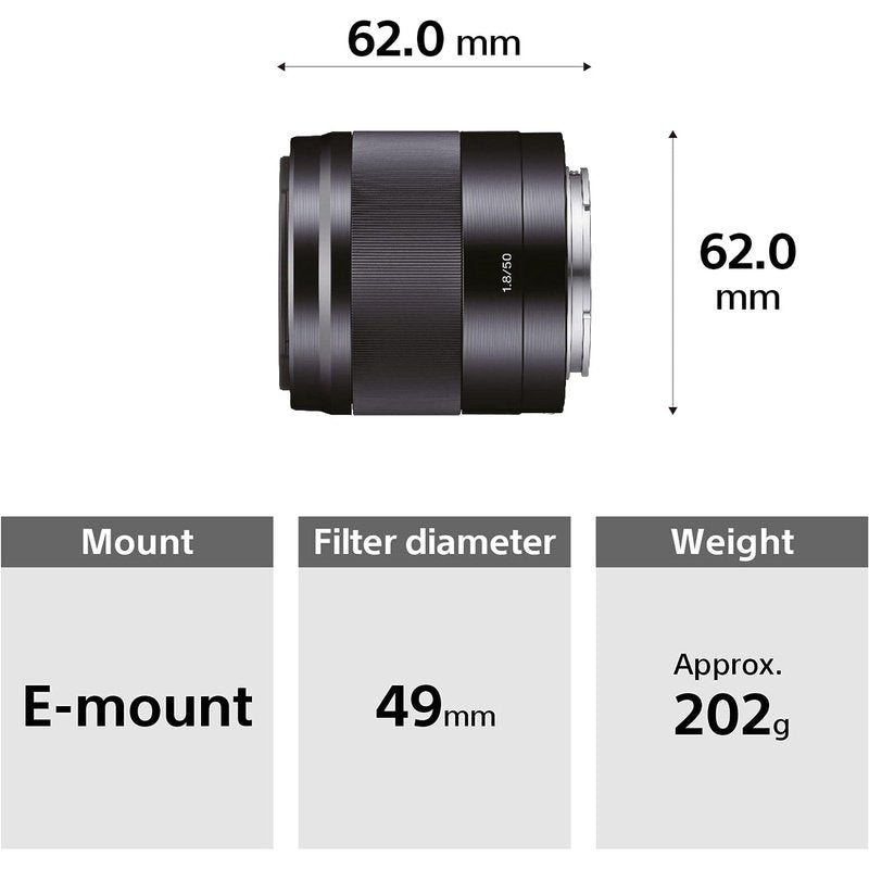 Sony E 50mm F1.8 OSS Portrait Lens SEL50F18