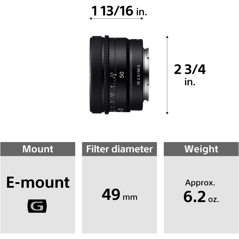 Sony FE 50mm F2.5 G Full-Frame Ultra-Compact G Lens