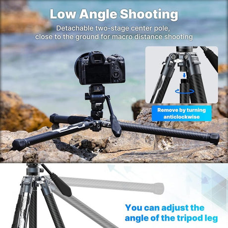 ULANZI F38 61.4" Carbon Fiber Portable Professional Camera Tripod w/Bag