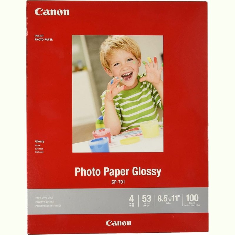 Canon Glossy Photo Paper 8.5x11 Inch, 100 Sheets, High-Quality Prints